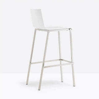 Pedrali Kuadra stool with technopolymer shell and square steel frame
