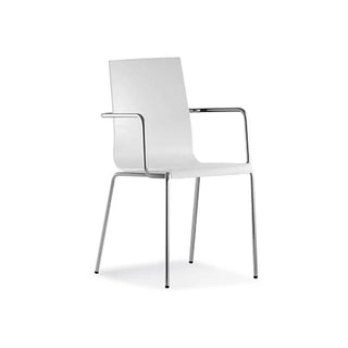 Pedrali Kuadra 1115 armchair with technopolymer shell and round steel frame