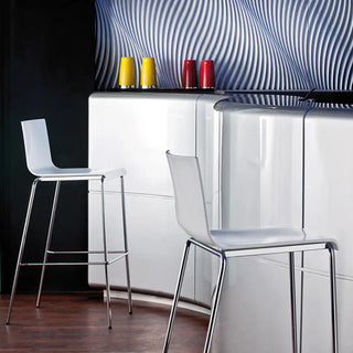 Pedrali Kuadra stool with technopolymer shell and round steel frame - Buy now on ShopDecor - Discover the best products by PEDRALI design