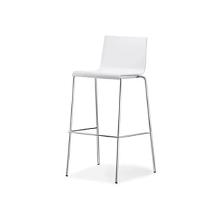 Pedrali Kuadra stool with technopolymer shell and round steel frame