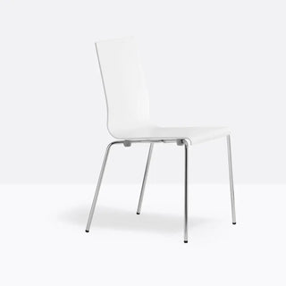 Pedrali Kuadra 1151 chair with technopolymer shell and square steel frame