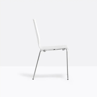 Pedrali Kuadra 1151 chair with technopolymer shell and square steel frame