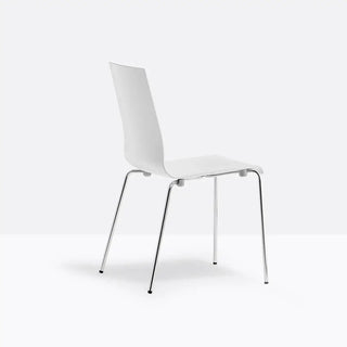 Pedrali Kuadra 1151 chair with technopolymer shell and square steel frame