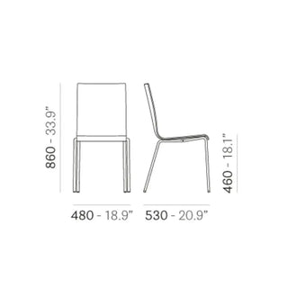 Pedrali Kuadra 1151 chair with technopolymer shell and square steel frame - Buy now on ShopDecor - Discover the best products by PEDRALI design