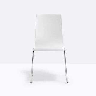 Pedrali Kuadra 1151 chair with technopolymer shell and square steel frame