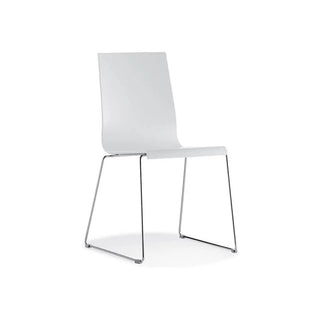Pedrali Kuadra 1158 chair with technopolymer shell and steel sled frame