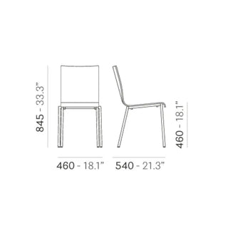 Pedrali Kuadra 1321 chair with oak shell and square steel frame - Buy now on ShopDecor - Discover the best products by PEDRALI design