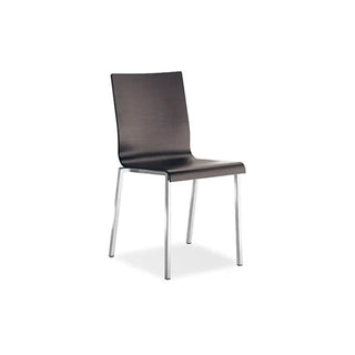 Pedrali Kuadra 1321 chair with oak shell and square steel frame