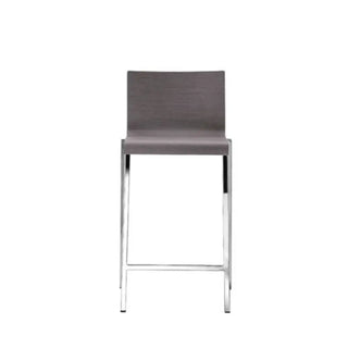 Pedrali Kuadra stool with oak shell and square steel frame