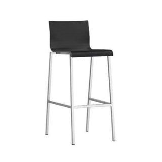 Pedrali Kuadra stool with oak shell and square steel frame