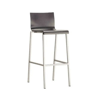 Pedrali Kuadra stool with oak shell and square steel frame Chromed CR Wenge oak W 80 cm - Buy now on ShopDecor - Discover the best products by PEDRALI design