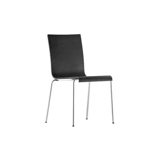 Pedrali Kuadra 1331 chair with oak shell and round steel frame