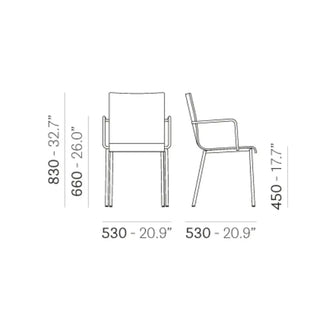 Pedrali Kuadra 1335 armchair with oak shell and round steel frame - Buy now on ShopDecor - Discover the best products by PEDRALI design