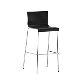 Pedrali Kuadra stool with oak shell and round steel frame