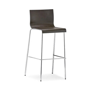 Pedrali Kuadra stool with oak shell and round steel frame Chromed CR Wenge oak W 77 cm - Buy now on ShopDecor - Discover the best products by PEDRALI design