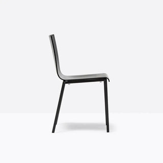 Pedrali Kuadra XL 2401 chair with technopolymer shell and square steel frame - Buy now on ShopDecor - Discover the best products by PEDRALI design