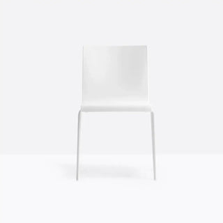 Pedrali Kuadra XL 2403 chair with technopolymer shell and round steel frame