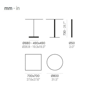 Pedrali Laja 5420 table base powder coated for outdoor H. 73 cm. - Buy now on ShopDecor - Discover the best products by PEDRALI design