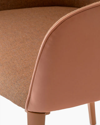 Pedrali Laja 885/2 armchair with upholstered shell and steel legs