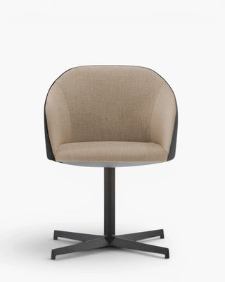 Pedrali Laja 887/2 armchair with upholstered shell and four-spoke aluminum base