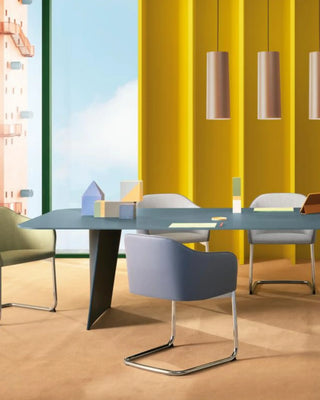 Pedrali Laja Cantilever 882/2 armchair with upholstered shell and steel frame