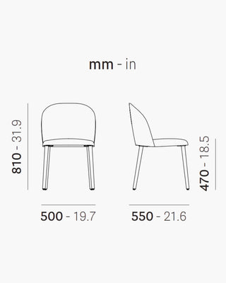 Pedrali Laja Wood 883/2 chair with upholstered shell and ash legs