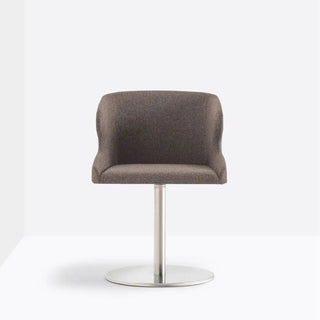 Pedrali Leila 683 swivel upholstered chair with round steel base