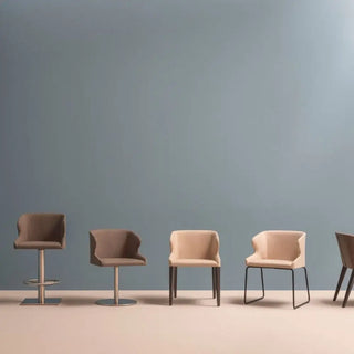 Pedrali Leila 683 swivel upholstered chair with round steel base