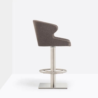 Pedrali Leila 687 swivel upholstered stool with round steel base