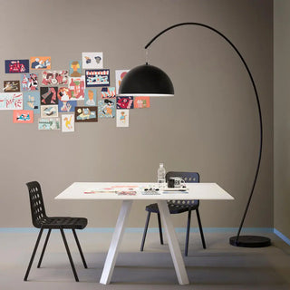 Pedrali Lighting Time L002T floor lamp with double polycarbonate diffuser and steel base