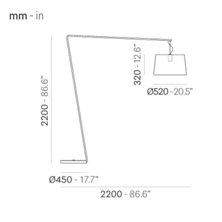 Pedrali Lighting Time L001T floor lamp with single polycarbonate diffuser and steel base