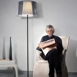 Pedrali Lighting Time L001ST floor lamp with double polycarbonate diffuser and steel base