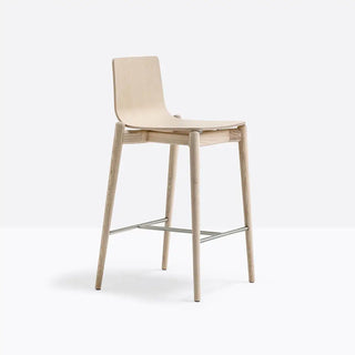 Pedrali Malmo ash stool with steel footrest
