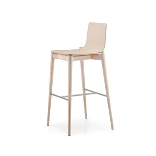 Pedrali Malmo ash stool with steel footrest