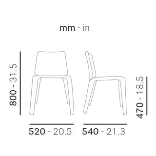Pedrali Mood 720 chair in genuine leather