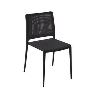 Pedrali Mya 701 stackable chair with textilene backrest Black - Buy now on ShopDecor - Discover the best products by PEDRALI design