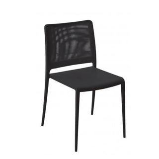 Pedrali Mya 701 polypropylene chair with aluminium frame and backrest in textilene