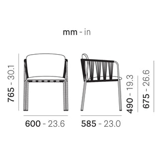 Pedrali Narì 6360 steel chair with removable cushion