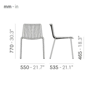 Pedrali Nolita 3650 steel chair with low backrest