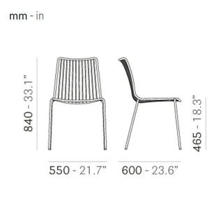 Pedrali Nolita 3651 steel chair with high backrest