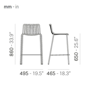 Pedrali Nolita 3657 garden stool with seat H.65 cm. - Buy now on ShopDecor - Discover the best products by PEDRALI design