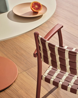 Pedrali Nuova Guinea 3635 aluminium armchair with seat and backrest in polypropylene weave
