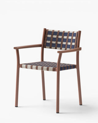 Pedrali Nuova Guinea 3635 aluminium armchair with seat and backrest in polypropylene weave