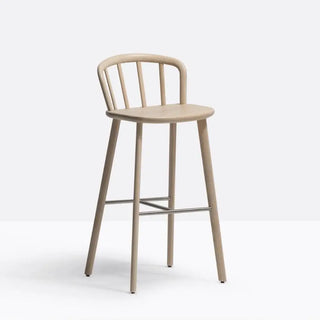 Pedrali Nym 2839 ash stool with stainless steel footrest