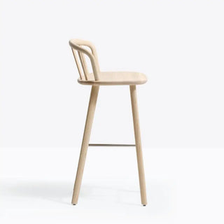 Pedrali Nym 2839 ash stool with stainless steel footrest