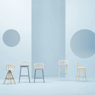 Pedrali Nym 2839 ash stool with stainless steel footrest