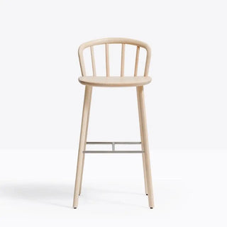 Pedrali Nym 2839 ash stool with stainless steel footrest