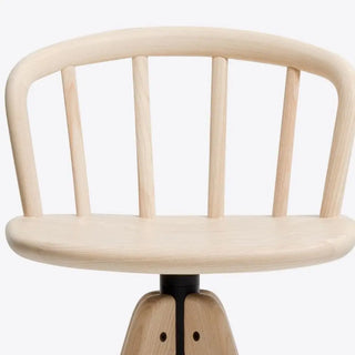 Pedrali Nym 2849 ash stool trestle-style with swivel base
