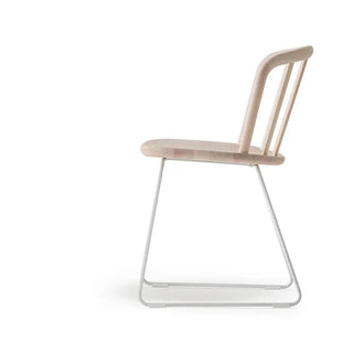 Pedrali Nym 2850 ash chair with steel sled base