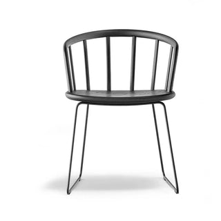 Pedrali Nym 2855 ash armchair with steel sled base